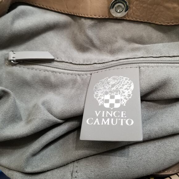 Vince Camuto Genuine Leather Cashmere Color Handbag Size Braided Straps - NWOT's - Picture 5 of 12